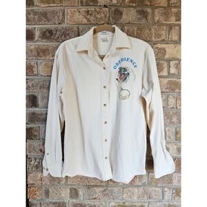 VINTAGE y2K Crystal‎ Springs Collared Button Up Shirt Long Sleeve Dog Obedience